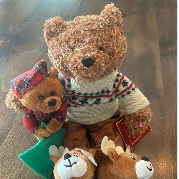 ⭐️ Vintage Avon Bear 06 Twas The Night Before Christmas Plush Reindeer Slippers - Picture 2 of 8